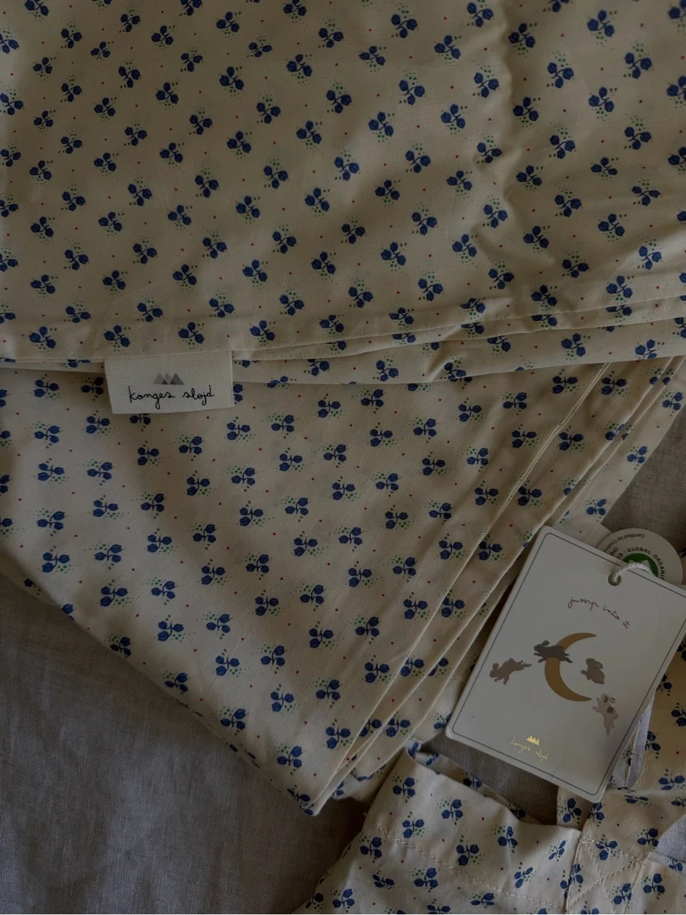 Blue Floral Cotton Duvet Cover - Unbranded
